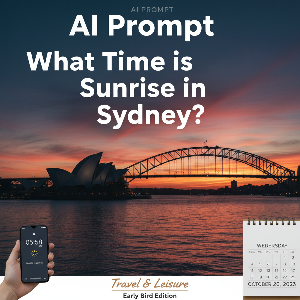 What Time is Sunrise in Sydney? Stunning dawn skyline, Opera House, and sunrise time details featured.